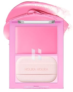 HOLIKA HOLIKA Colorete en crema de leche tintada 05 Pretty Cool - Maquillaje facial coreano con soplo integrado, color lechoso semiluminoso, fórmula de alto contenido de polvo, acabado transparente