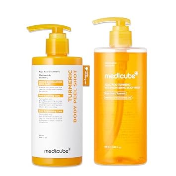 medicube Kojic Brightening Body Care Duo - Body Peel Shot y gel de baño