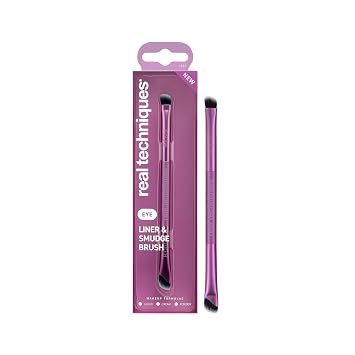 Real Techniques Cepillo delineador y manchas, cepillo de ojos de doble
