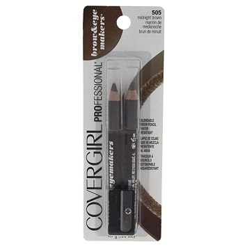 COVERGIRL - Relleno fácil de cejas + lápiz de cejas definido, sacapuntas incluido, fórmula mezclable, de larga duración, profundamente pigmentada, 100% libre de crueldad animal