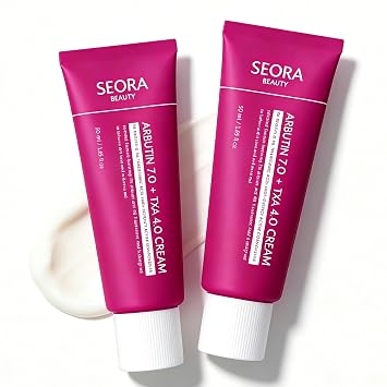 Crema de arbutina iluminadora coreana para manchas oscuras y tono de piel desigual, hidratante facial hidratante 1.69 fl oz (paquete de 2)