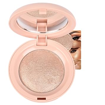 Silky Radiance - Resaltador facial en polvo, acabado natural sutil brillante de larga duración, maquillaje iluminador ultra fino para cara, cuerpo, mejillas, construible y mezclable, sin talco, #01