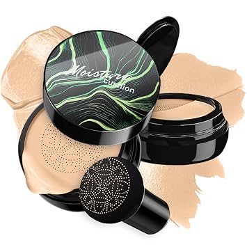 Mushroom Head Air Cushion BB Cream CC Cream Base líquida hidratante, corrector - Base de maquillaje duradera para un tono de piel uniforme (#02 Natural)
