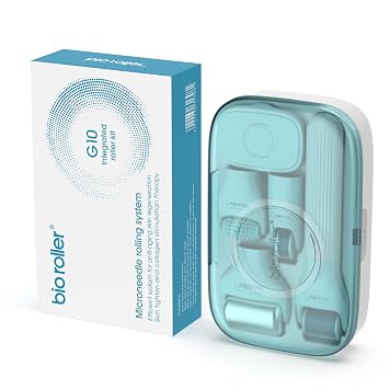 10 en 1 kit de rodillo masajeador facial rodillo de hielo de jade Microneedling Derma Rolling System Cepillo de limpieza facial con estuche de viaje