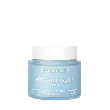 Nightingale Crema Ecto-hialurónica con 8 capas de ácido hialurónico, ectoína, hidratante facial diario para piel seca, sin fragancia, hipoalergénico, libre de alérgenos, libre de crueldad, vegano, cuidado de la piel coreano