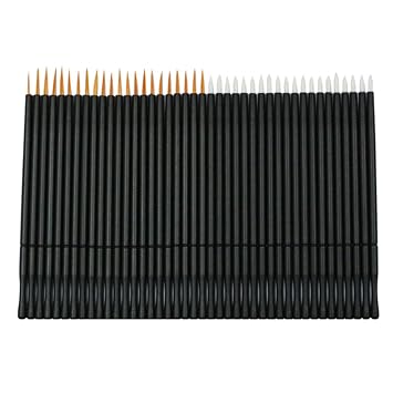 MAGICLULU Disposable Professional Store to Material Easy, and Carry for 100pcs Black Eyeliner Brush Nylon Pp Lip Liner and Lipstick Application Home Use