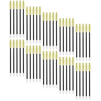FRCOLOR 50pcs Disposable Eyelash Brush Set Dual-Head Brow Brush and Mascara Wand Soft Synthetic Fiber for Eyelash Extensions and Makeup Application Light Green
