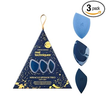 Real Techniques Miracle Sponge Trio Set de regalo de esponja de maquillaje