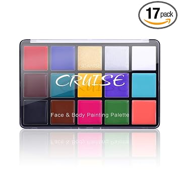 UCANBE Pintura Facial y Corporal al Óleo, Paleta de Maquillaje Profesional FX de 15 Colores - No Tóxica Hipoalergénica Pintura Facial Segura para Halloween, Disfraces de Cosplay, Fiestas y Festivales