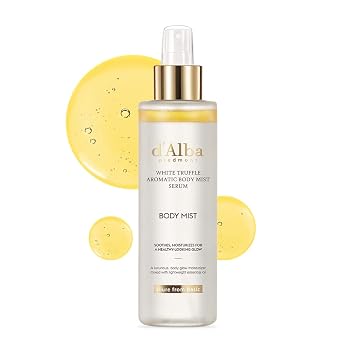 d'alba Piedmont Suero aromático de trufa blanca italiana, suero corporal hidratante brillante, espray corporal para piel seca y dañada, fragancia romántica, cuidado de la piel coreana (6.08 onzas líquidas)