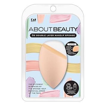 Kai About Beauty Esponja de maquillaje de doble capa 3D con borde de