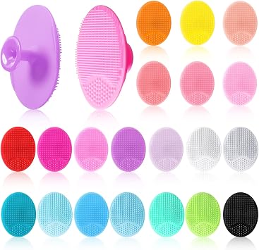 Nuogo - Juego de 20 cepillos de limpieza facial de silicona, colorido