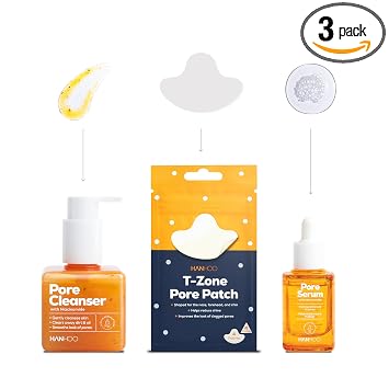 Hanhoo - Juego de colección de poros de niacinamida y ácido salicílico, 3 unidades