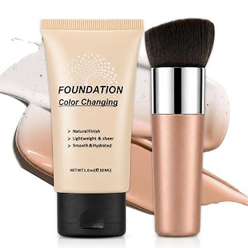 Base de maquillaje que cambia de color para piel madura, maquillaje líquido