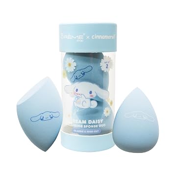 The Crème Shop x Cinnamoroll Blending Makeup Sponge Duo, sin látex, 2 unidades