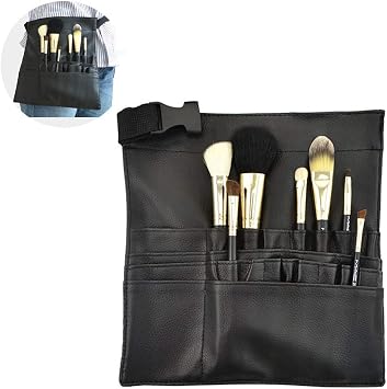SteelFever 22 bolsillos profesional maquillaje cosmético cepillo bolsa con correa ajustable para el artista