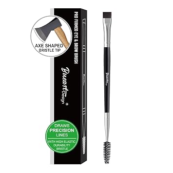 Bueart Design PRECISION Cepillo corrector para cejas Detalle de doble extremo Delineador de ojos plano definidor Brow Brush con carretes para pestañas de cejas Cepillo espiral Spoolie Mascara Brush