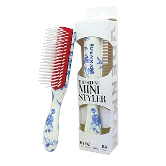 Denman Mini Curl & Blow-Dry Styling Brush – Define Curls, Smooth Frizz & Style Short Hair with Precision, D14 Floral Fantasy (Floral Fantasy)