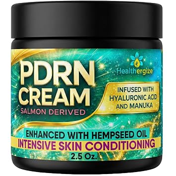 Healthergize Crema PDRN con ADN de salmón, miel de manuka, ácido hialurónico y aceite de semilla de cáñamo, hidratante facial coreano antienvejecimiento, reafirmante, regordeta y sedosa crema de día