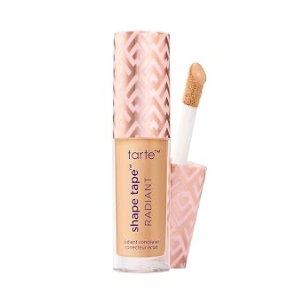 Corrector radiante Tarte Shape Tape – Cobertura media, acabado radiante para corrector debajo de los ojos para ojeras, líneas finas, enrojecimiento y decoloración, hidratante, vegano, libre de