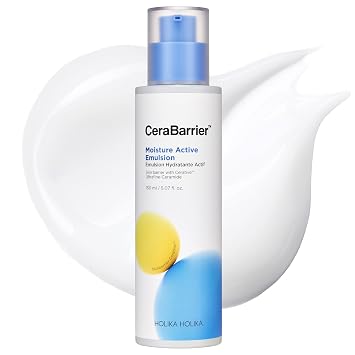 HOLIKA HOLIKA Cerabarrier - Emulsión de humedad – Reparación de barrera de loción hidratante facial – Complejo de 5 ceramidas, fitoesteroles, escualano – Cuidado de la piel coreano hipoalergénico para
