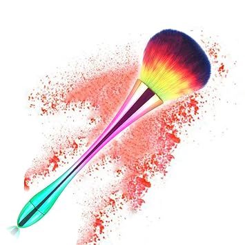 Juego de brochas de maquillaje profesional, base de polvo grande, rubor y brocha mineral para uso diario (colorido)