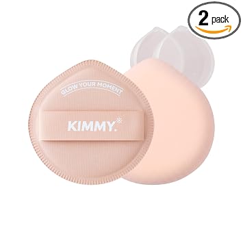 KIMMY Juego de 2 esponjas de maquillaje con estuche – Esponja de base de piel de cristal, 0.000 in no absorbente Rubycell para base líquida y crema, aplicador de maquillaje reutilizable K-Beauty