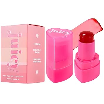 FYEBOO Tinte de Agua Refrescante Tipo Gelatina para Rubor, Tinte Jugoso Multiusos para Labios + Mejillas, Textura de Gelatina Hidratante y Elástica, Color Transparente de Larga Duración, 0.32 oz (# 01
