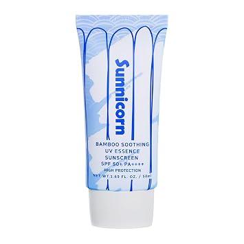 Protector solar de bambú calmante con esencia UV, 1.7 fl oz (1.7 fl oz), cosméticos coreanos (SPF50+ PA ++++) | Hidratante, sin yeso blanco, piel sensible, vegano, libre de crueldad, apto