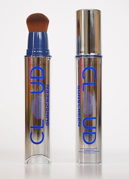 CLOUD Brush On Gel Protector solar SPF 50 para cara, cobertura invisible, sin yeso blanco, sin fragancia, protector solar ligero para uso diario y fácil aplicación