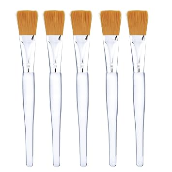 5 cepillos cosméticos Mudder con mango de plástico, Plateado