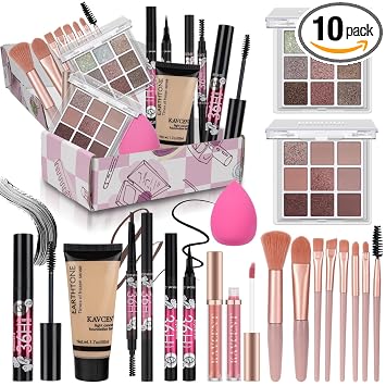 Juego de maquillaje para adolescentes, kit completo de maquillaje para mujeres, paleta de sombra de ojos, base, juego de regalo para adolescentes, niñas, mujeres, regalos de Navidad, adolescentes de