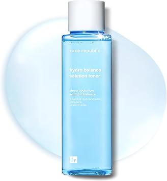 Face Republic Hydro Balance Solution Toner 5.4 fl oz 5.41 fl oz | Hidratante y equilibrante | Ácidos hialurónicos, pantenol, adenosina | Piel suave y regordeta | Cuidado de la piel vegano coreano