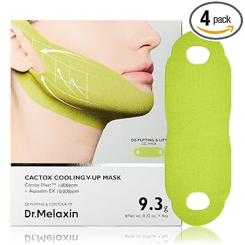 Dr.Melaxin CACTOX V-Lifting Mewing Band – Cactox + Cafeína + Colágeno Banda de elevación de doble barbilla para flacidez de la mandíbula e hinchazón facial | 115.49% de mejora de levantamiento de mandíbula y barbilla | Levantamiento coreano de línea en V