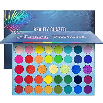 Paleta colorida de sombra de ojos arcoíris de 39 colores, brillo metálico mate