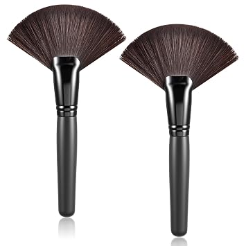 Cepillo de maquillaje de abanico esponjoso, 2 piezas, cepillos faciales