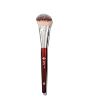 BK BEAUTY BROCHAS - 109 MINI BASE CONTORNEADA - Brocha facial para bases líquidas o en crema - Brocha de maquillaje para bronceador, rubor e iluminador