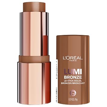 L'Oreal Paris Lumi Bronze Le Stick Soleil Bronzer Stick, Bronceador de Crema a Polvo Para un Brillo de Maquillaje Facial Besado por el Sol, 120 Copper Bronzette