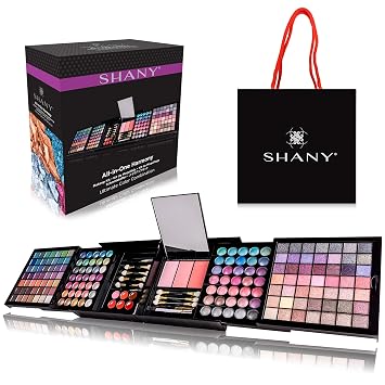SHANY Set de Maquillaje Todo en Uno Harmony - Combinación de Colores Definitiva - Sombras para Ojos, Rubor en Polvo, Lápiz Labial Brillo, Mini Cepillos de Maquillaje, Aplicadores de Maquillaje, IDEA