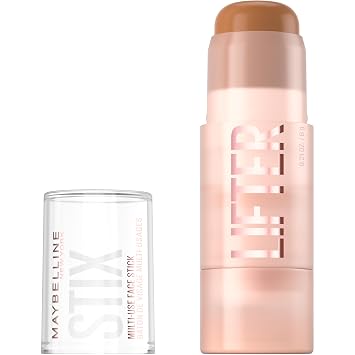 Maybelline Lifter Stix Barra Facial Multiusos - Contorno, Bronceador, Corrector y Base, Maquillaje Facial Cremoso Todo en Uno con Aceite de Semilla de Arándano Rojo, 65, 1 Unidad