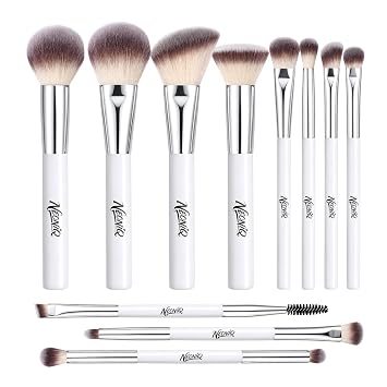 Juego de brochas de maquillaje, mango de madera para cara y ojos