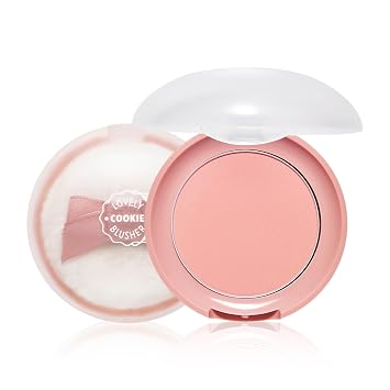 ETUDE Lovely Cookie Colorete - Obleas Choux de Durazno 4g (0.14 oz) | Rubor en Polvo Brillante y Natural con Control de Sebo de Larga Duración | Fácil Aplicación | Maquillaje Coreano, Kbeauty