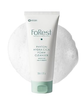 FOREST Phyton Hydra Cica Foam Cleanser 6.76 fl. oz. | Hidratante | Bajo pH | Lavado limpiador hidratante para pieles sensibles | Cuidado de la piel coreano | Limpieza profunda