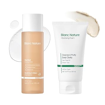Daily Blemish Starter Set, espuma limpiadora y tóner Heartleaf para pieles grasas y propensas a manchas, rutina diaria coreana para el cuidado de la piel