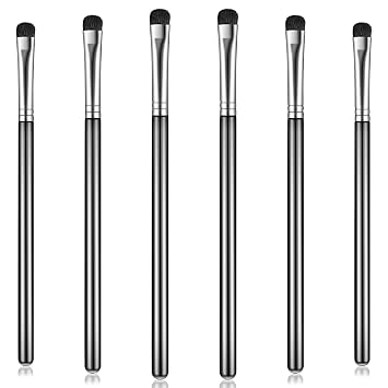 6 brochas para sombra de ojos, para sombrear ojos cortos, brocha pequeña para difuminar, difuminador plano, cepillo de precisión para arrugar, maquillaje de ojos, delineador de ojos, resaltador de esquina, corrector de cejas