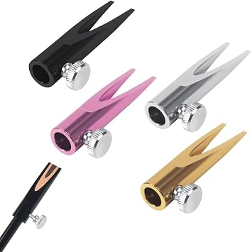 Paquete de 4 modeladores de cejas con tornillo de apriete, sacapuntas de metal para lápices de cejas de madera, delineadores de ojos impermeables, delineador de ojos para cejas y maquillaje
