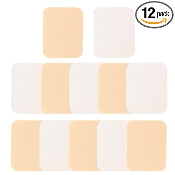 12 esponjas de maquillaje cuadradas para base, esponja cosmética, almohadilla redonda de espuma para maquillaje, polvos faciales para base líquida, crema corrector