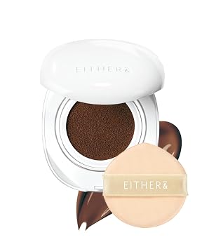 EITHER& Base de maquillaje Glow Pixel con acabado de piel de vidrio coreano, 62% infundido en cuidado de la piel, rico en antioxidantes, de larga duración, cobertura para construir (espresso 40N, 0.42