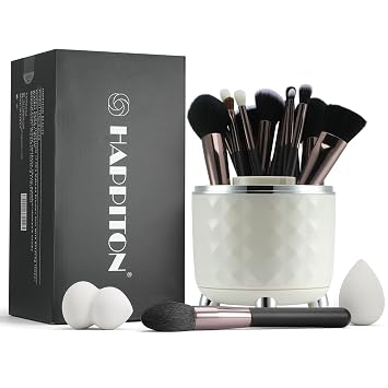 Juego de brochas de maquillaje, 17 piezas, kits de herramientas de belleza para ojos, cara, base, mezclador, corrector, cepillo de maquillaje con soporte giratorio giratorio