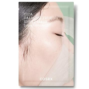 COSRX Cica Calming True Sheet Mask - Máscara facial de centella, 0.71 onzas